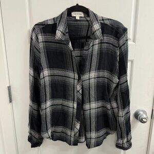 Anthropologie‎ Cloth & stone Plaid Button Down shirt Size Medium
